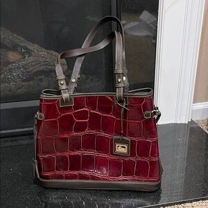 Dooney & Bourke Red Crocodile-Embossed Shoulder Bag- never used